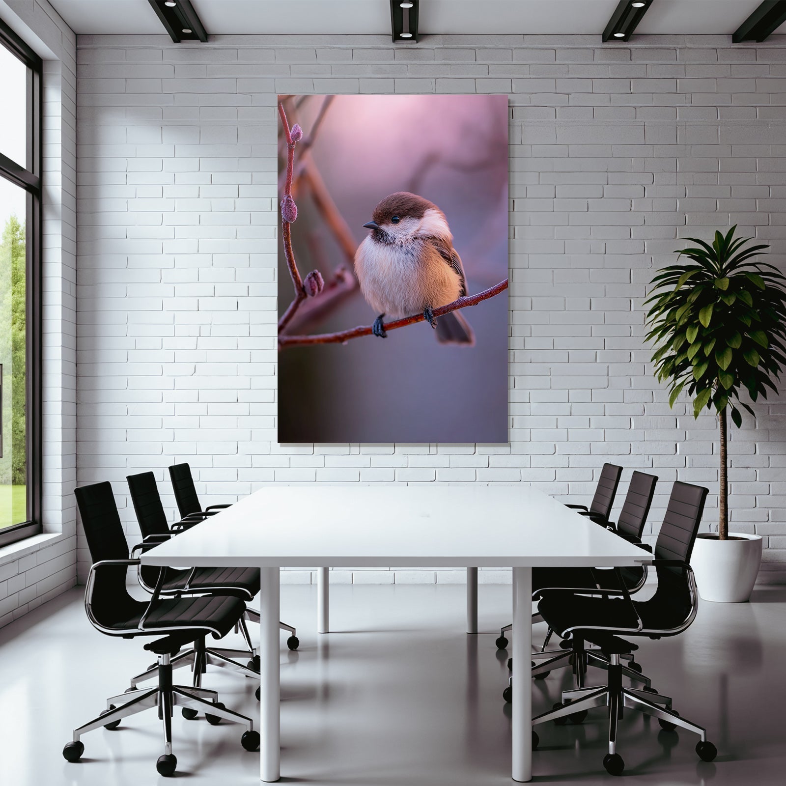 Kleiner Vogel Auf Einem Zweig Flauschig Und Kaltklimatisch Adaptiert