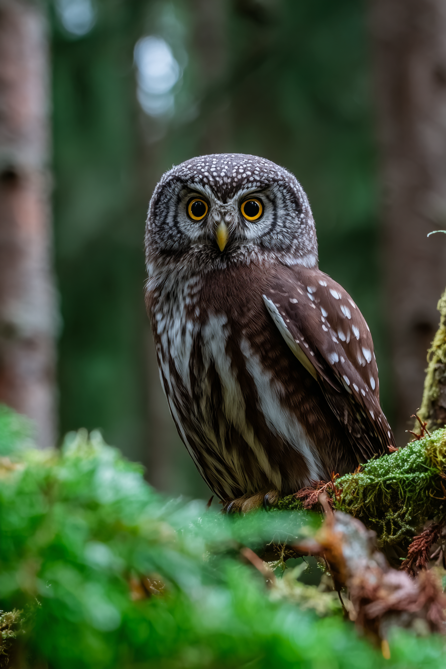 Uhu Im Wald Mit Grünem Blattwerk | Voegel | Tiere