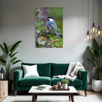 Vogel Auf Ast Black Cap White Throat Bluish Gray Body Natürliches Habitat