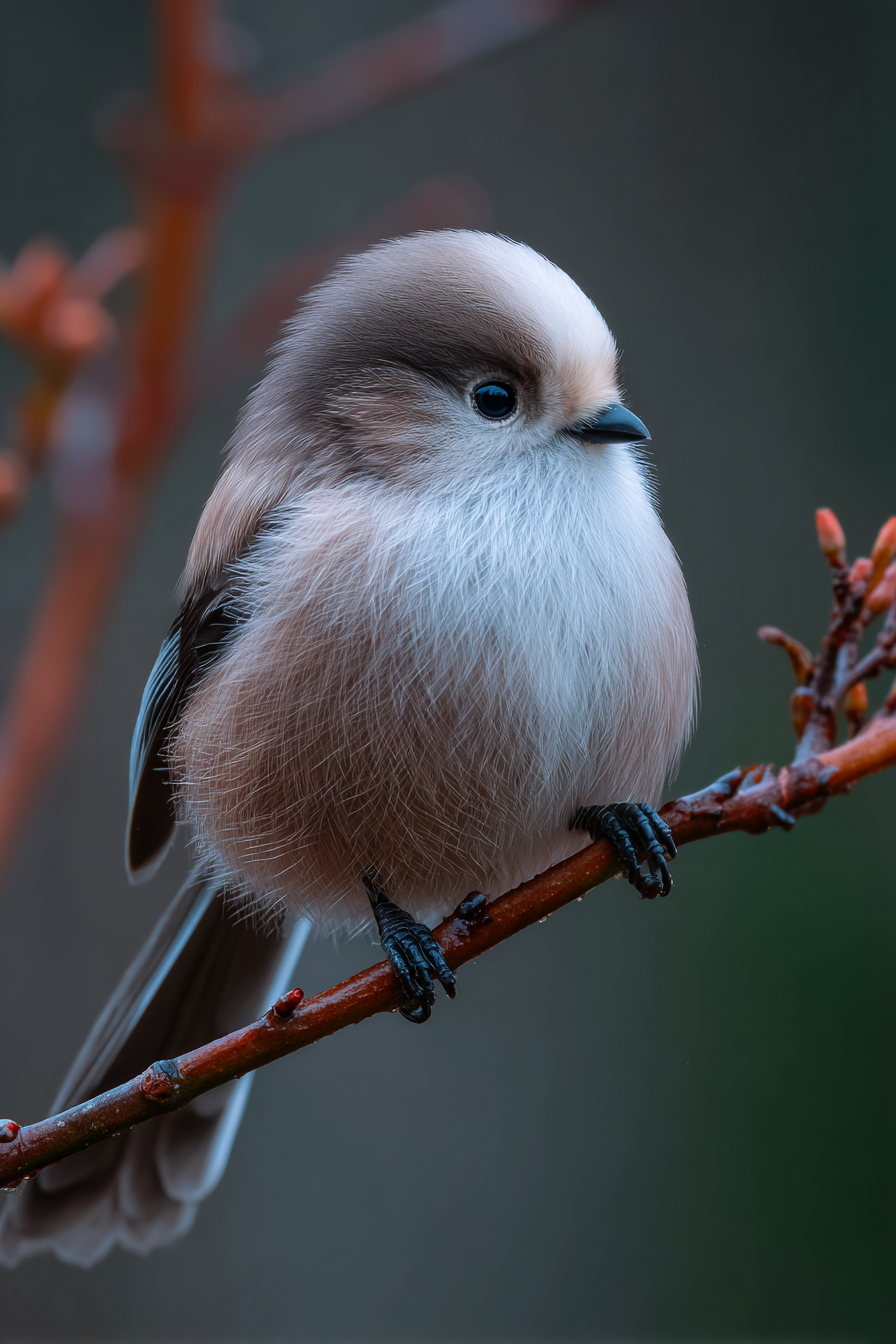 Vogel Auf Einem Ast Mit Flauschigem Federkleid In Soften Farben | Voegel | Tiere