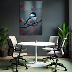 Vogel Auf Einem Zweig Dunkelblau Und Weiss Plumage