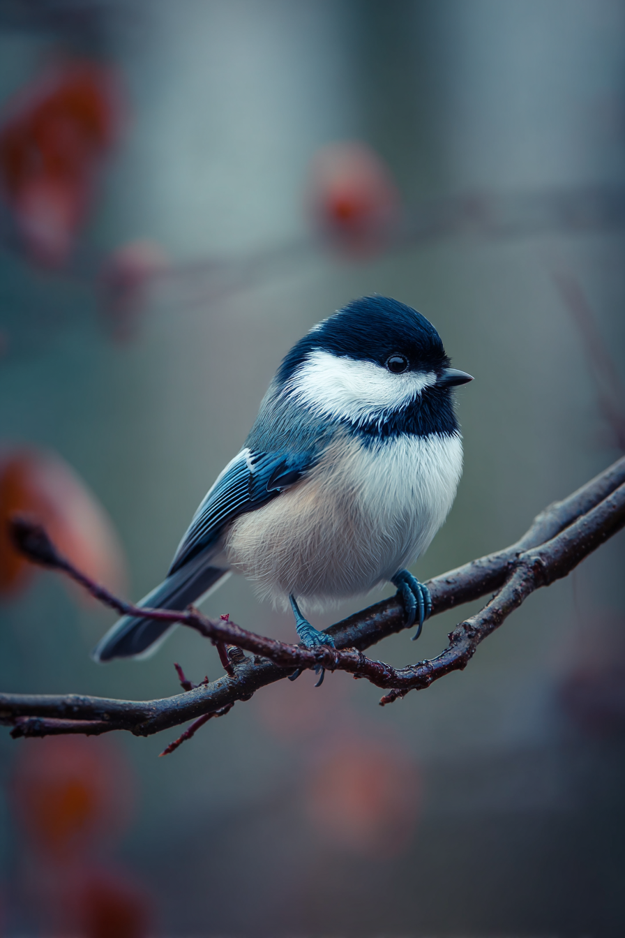 Vogel Auf Einem Zweig Dunkelblau Und Weiss Plumage | Voegel | Tiere