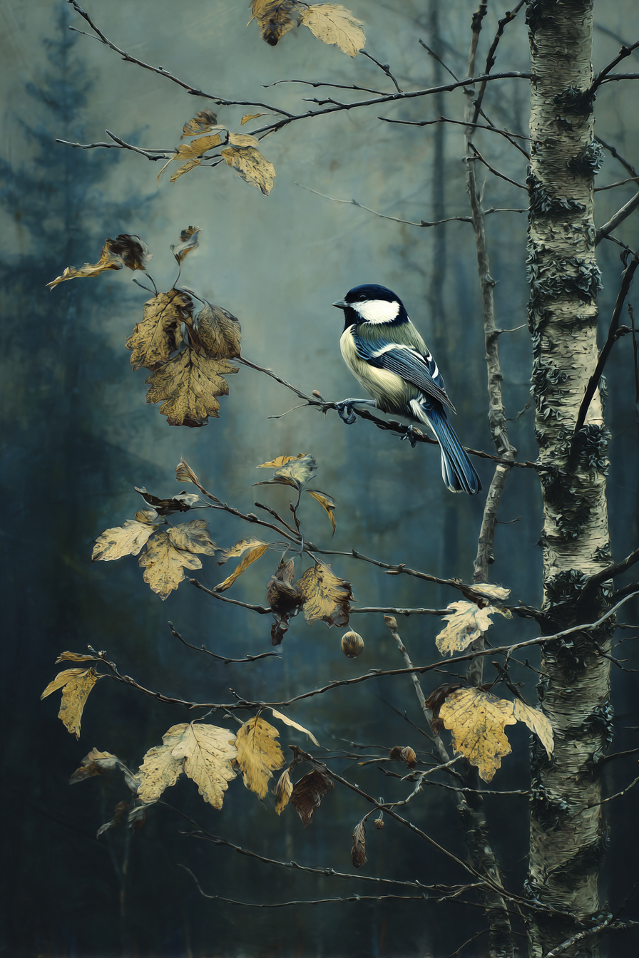 Vogel Auf Einem Zweig Im Herbstlichen Hintergrund | Voegel | Tiere