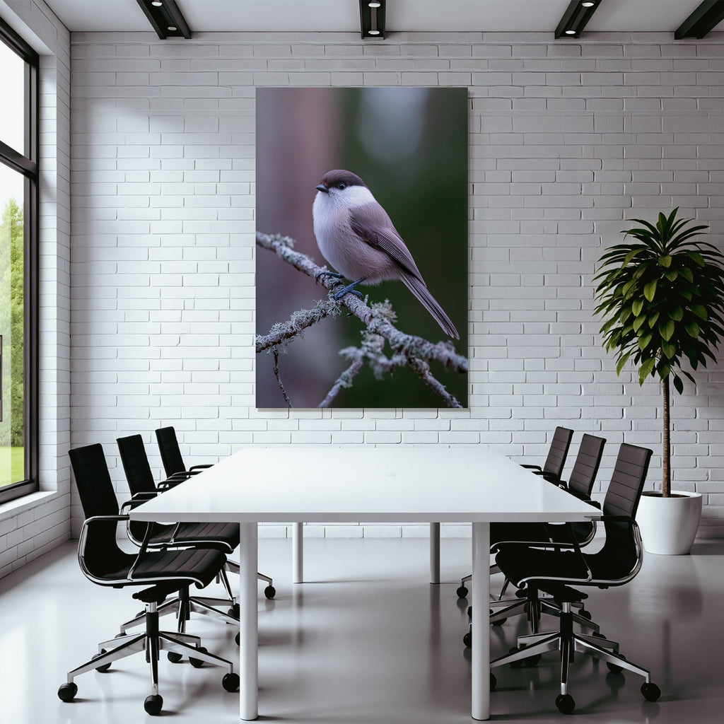 Vogel Mit Brauner Kappe Und Weisser Kehlfarbe In Einem Waldgebiet