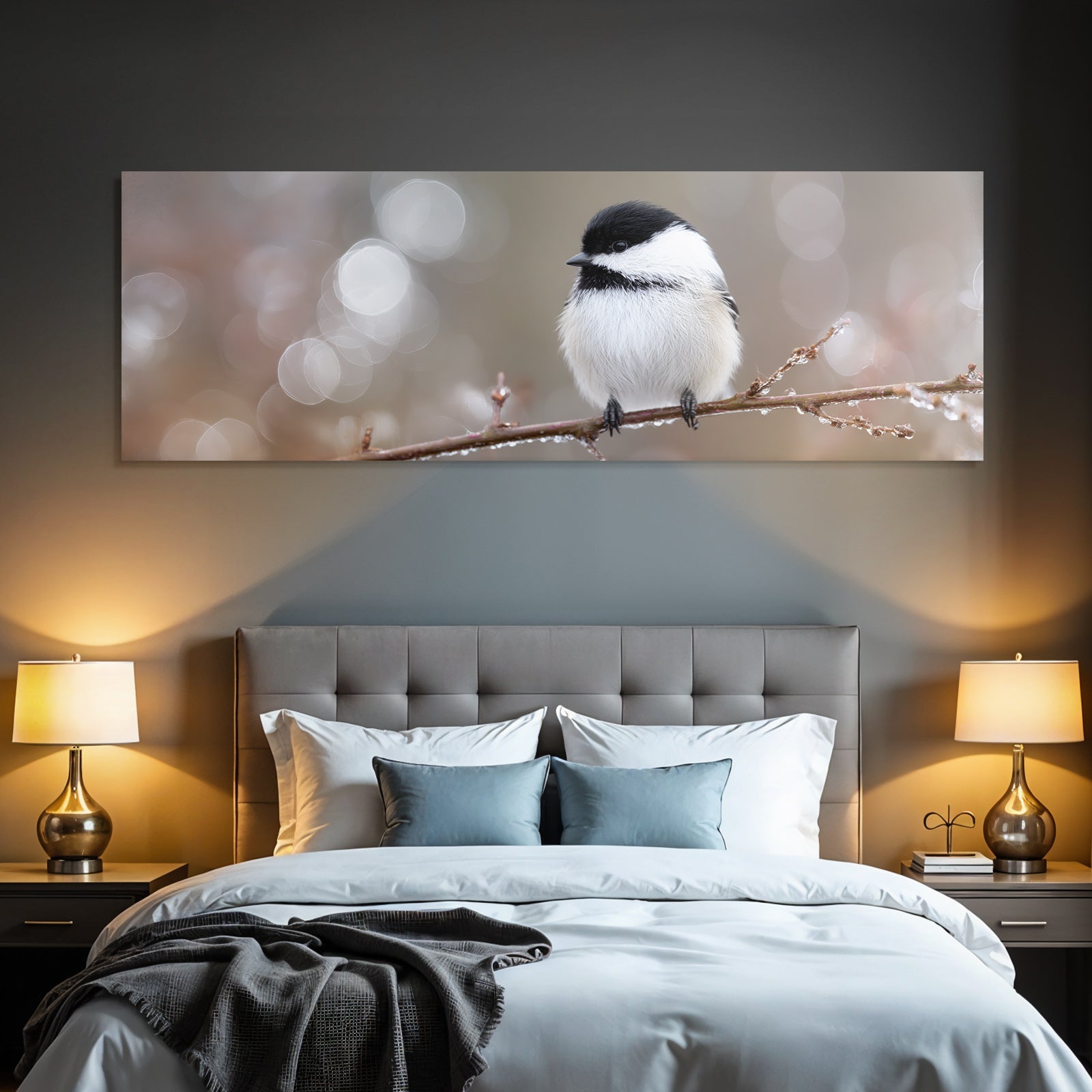 Kleiner Vogel Auf Einem Ast Mit Unscharfem Hintergrund