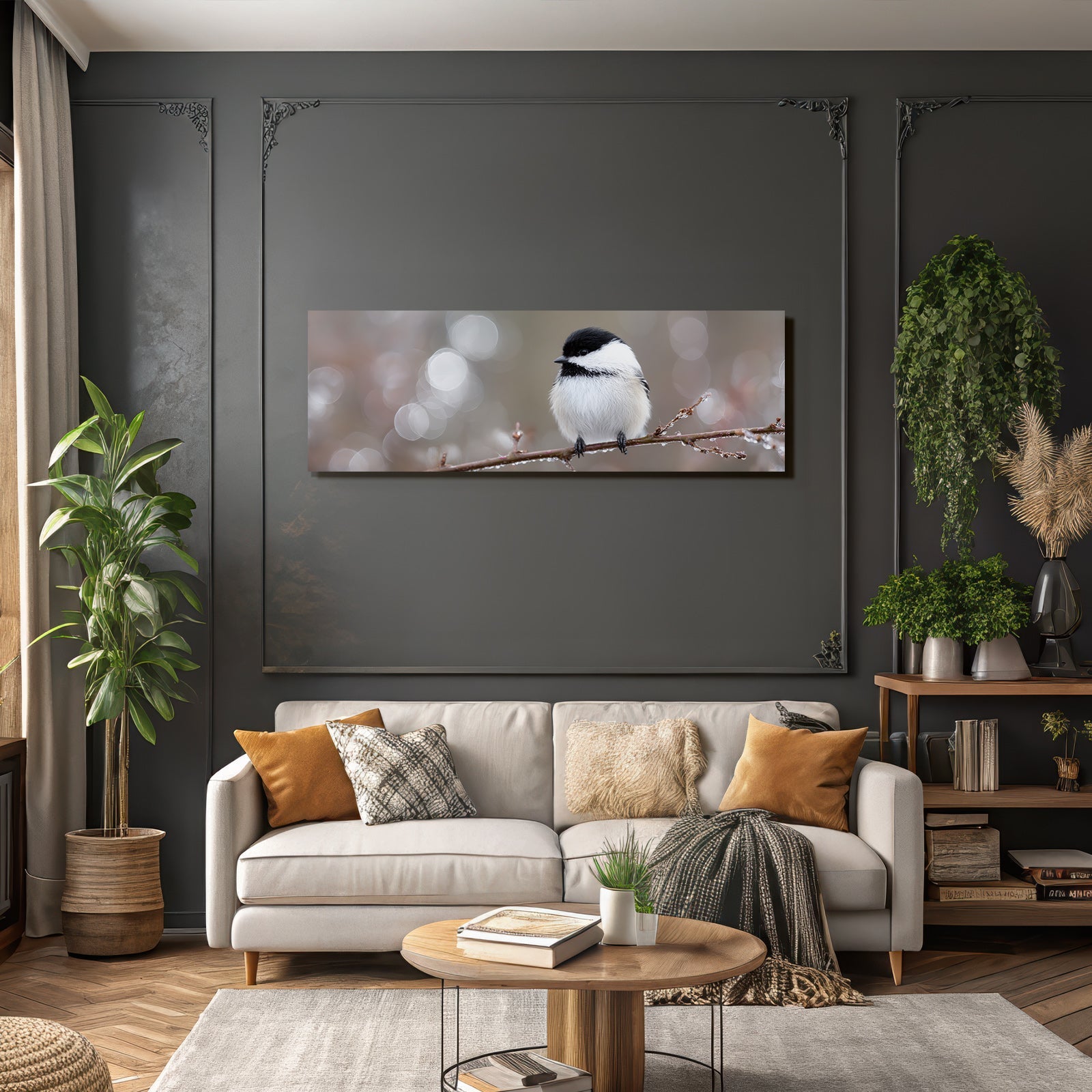 Kleiner Vogel Auf Einem Ast Mit Unscharfem Hintergrund