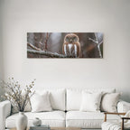 Owl Perched On Branch Moody Weather Nature Scene