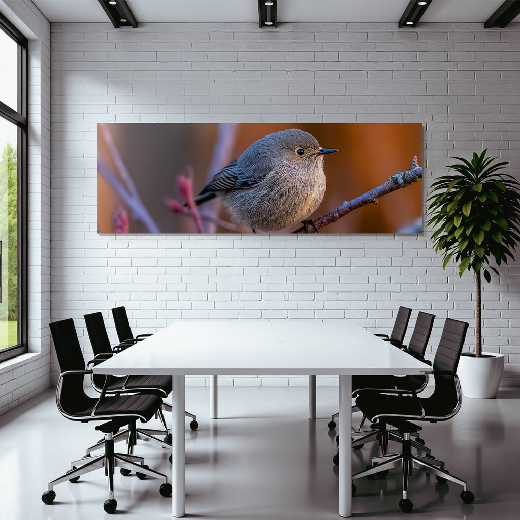 Vogel Auf Einem Ast Mit Weichen Flaumigen Federn