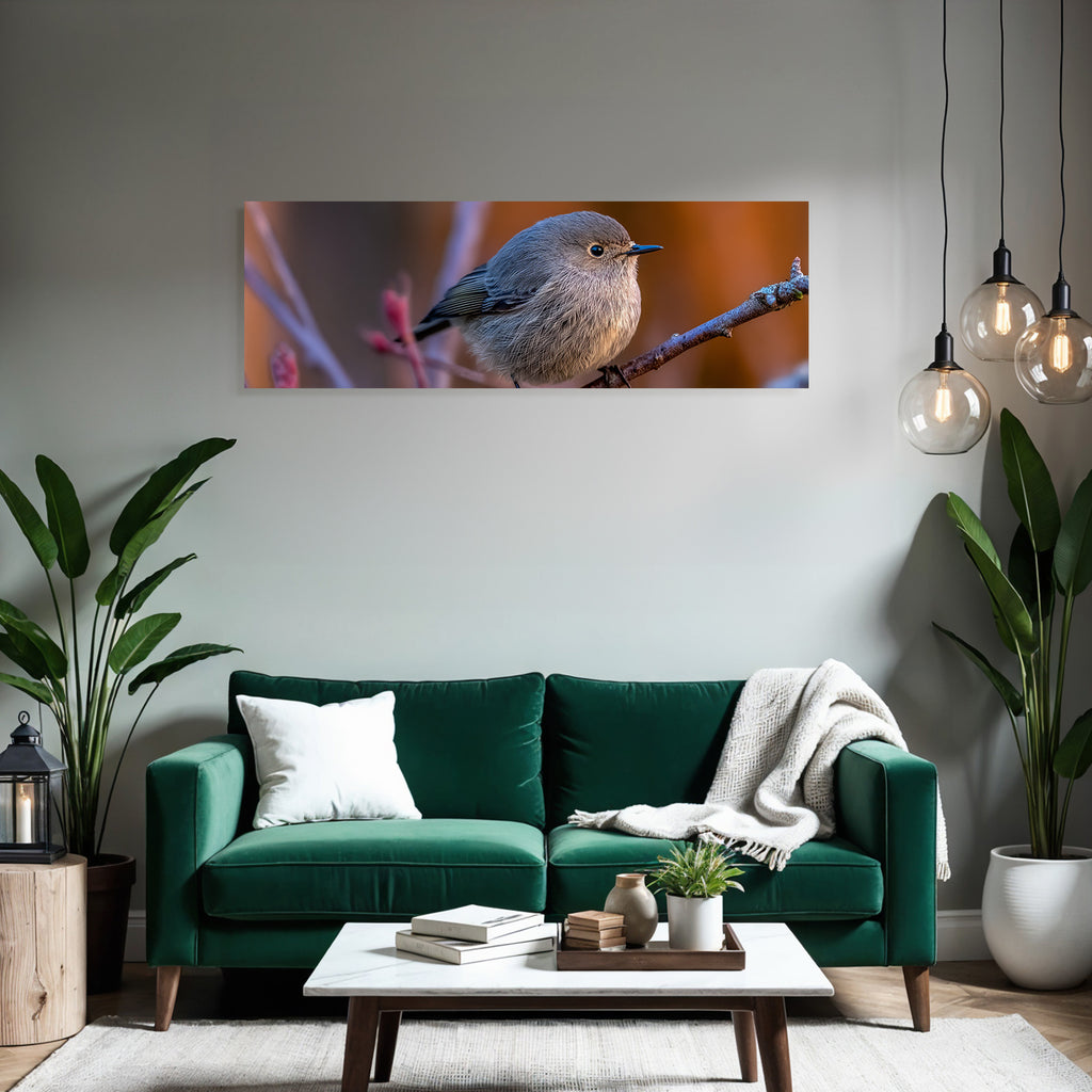 Vogel Auf Einem Ast Mit Weichen Flaumigen Federn
