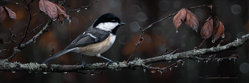 Vogel Auf Einem Zweig Mit Blatt Und Wassertropfen | Voegel | Tiere