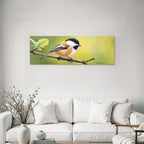 Vogel Auf Einem Zweig Mit Bunten Federn Hintergrund Unscharf