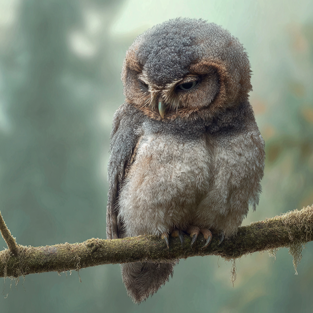 Kauz Auf Einem Ast Natur Hintergrund Nachdenklich | Voegel | Tiere