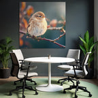Kleiner Flaumiger Vogel Auf Einem Ast In Der Natur