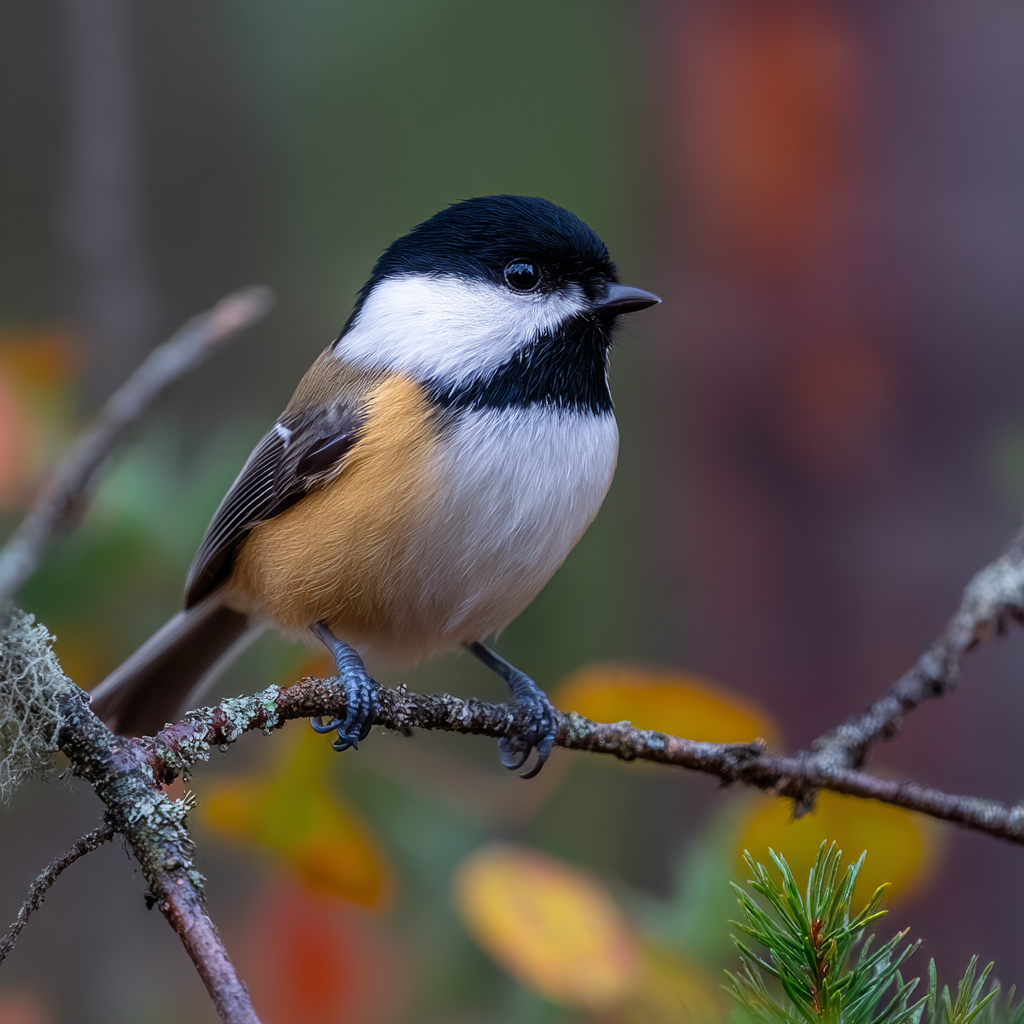 Kleiner Vogel Auf Ast Mit Schwarz Rot Gefiedert Hintergrund | Voegel | Tiere