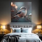 Kleiner Vogel Auf Einem Zweig Im Natur Licht Blurry Hintergrund