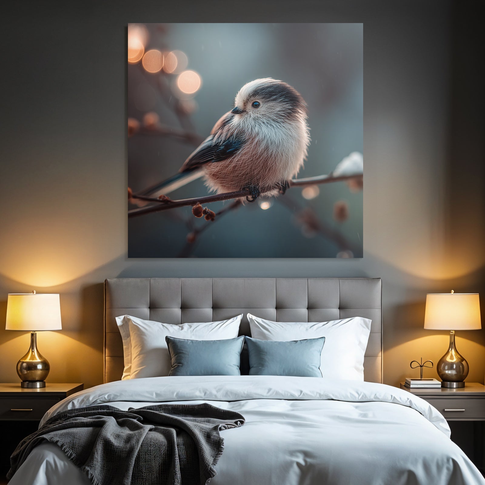 Kleiner Vogel Auf Einem Zweig Im Natur Licht Blurry Hintergrund