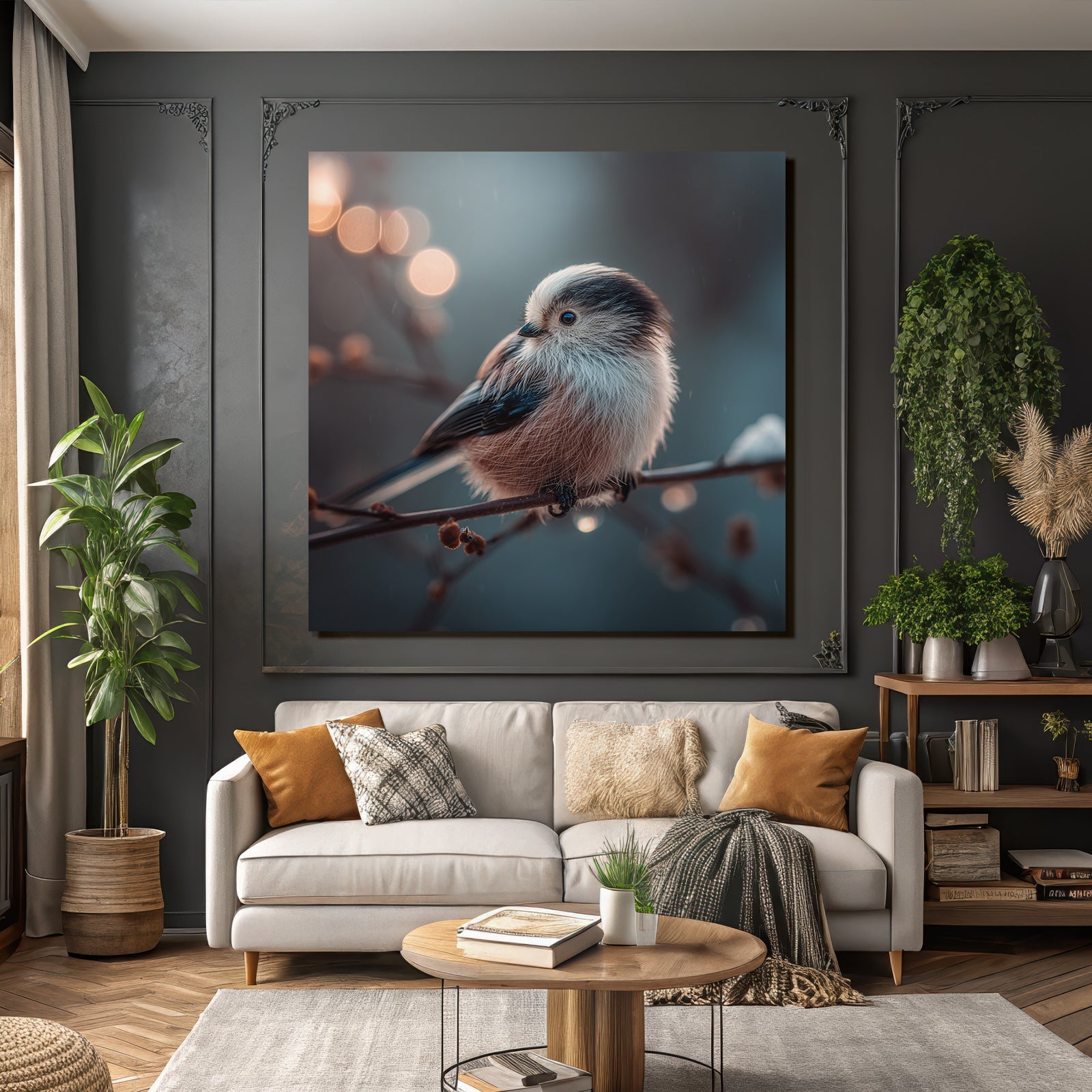 Kleiner Vogel Auf Einem Zweig Im Natur Licht Blurry Hintergrund