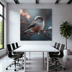 Kleiner Vogel Auf Einem Zweig Im Natur Licht Blurry Hintergrund
