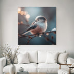 Kleiner Vogel Auf Einem Zweig Im Natur Licht Blurry Hintergrund