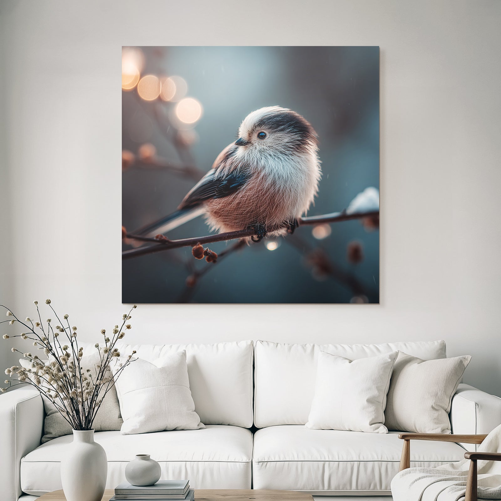 Kleiner Vogel Auf Einem Zweig Im Natur Licht Blurry Hintergrund