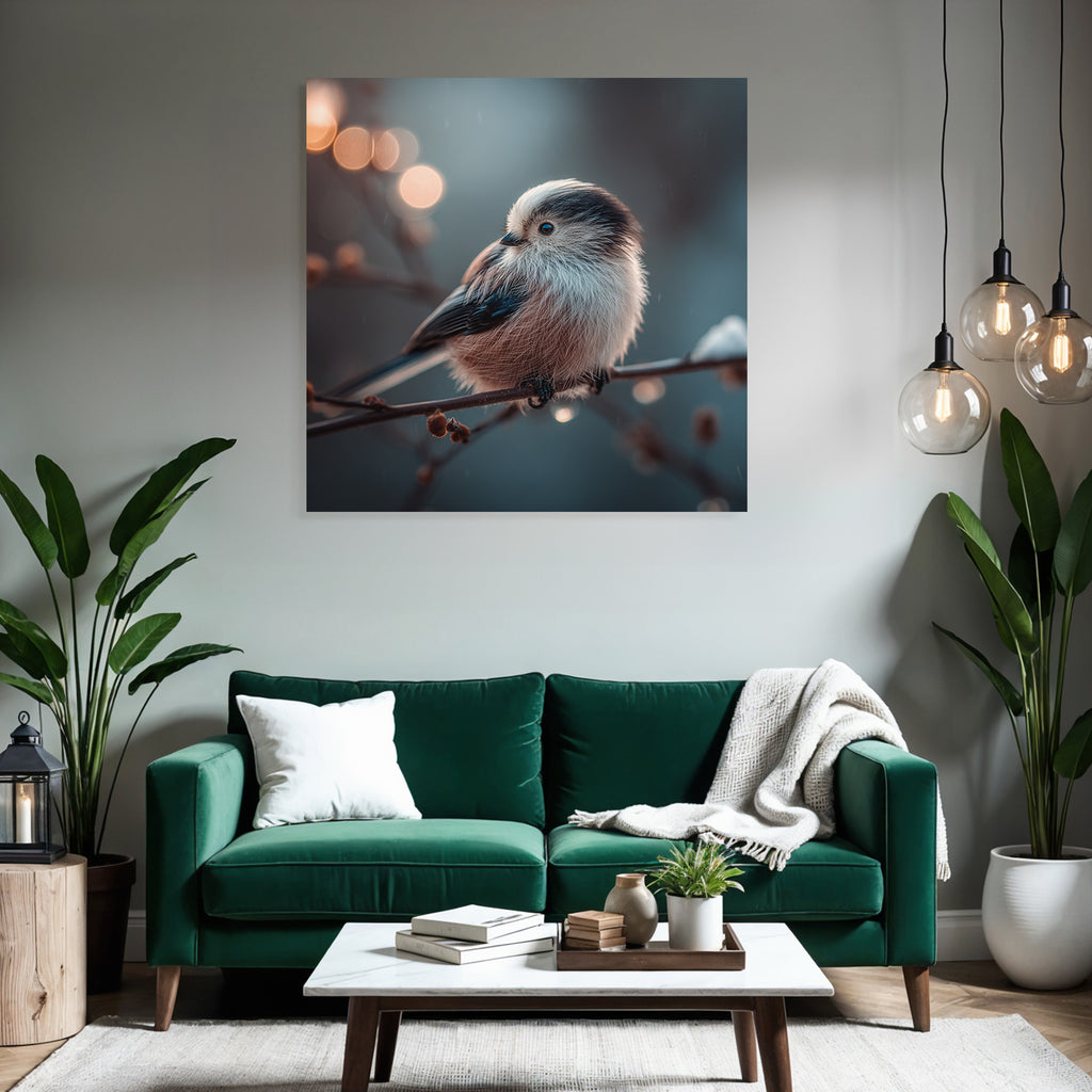 Kleiner Vogel Auf Einem Zweig Im Natur Licht Blurry Hintergrund