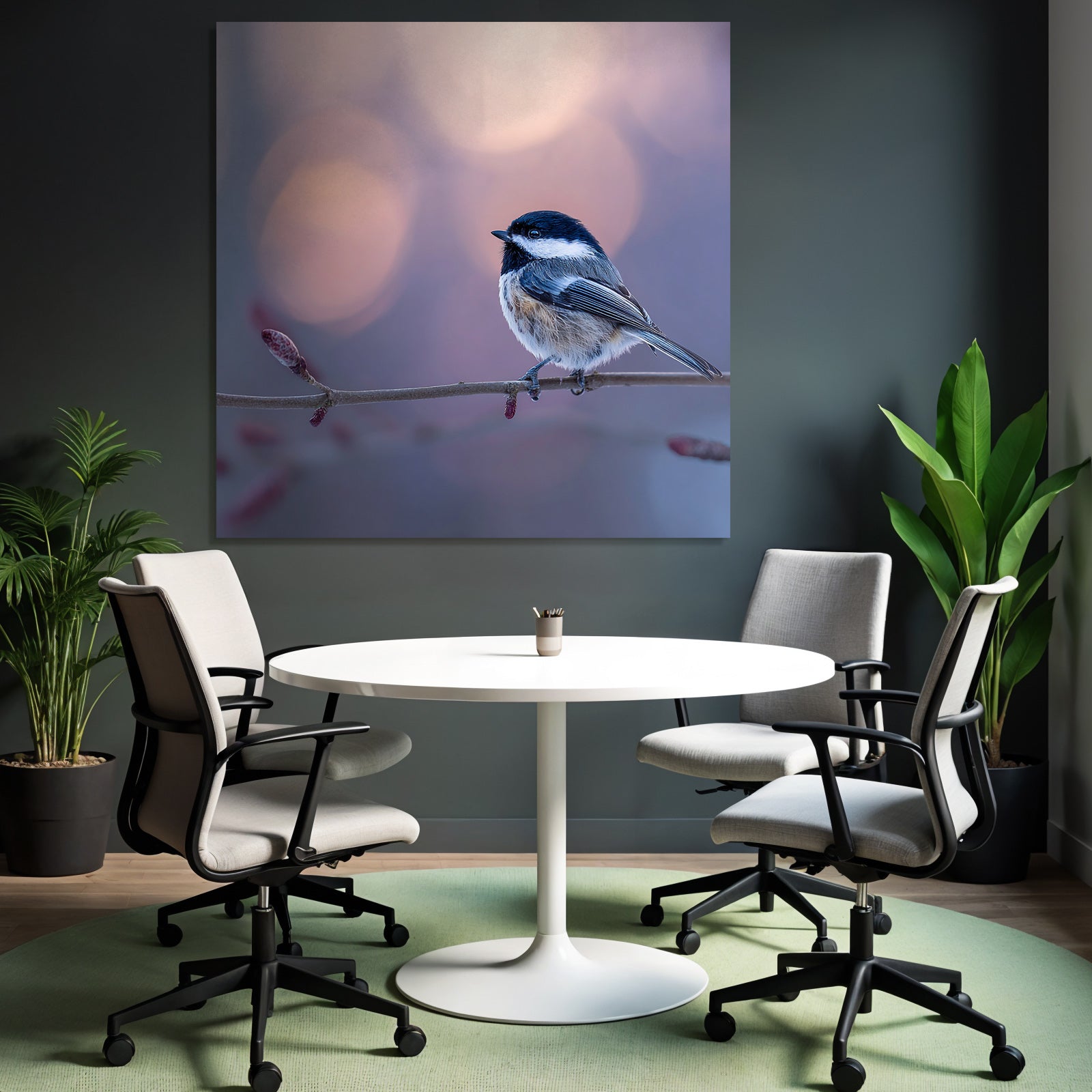 Kleiner Vogel Auf Einem Zweig Mit Unscharfem Hintergrund
