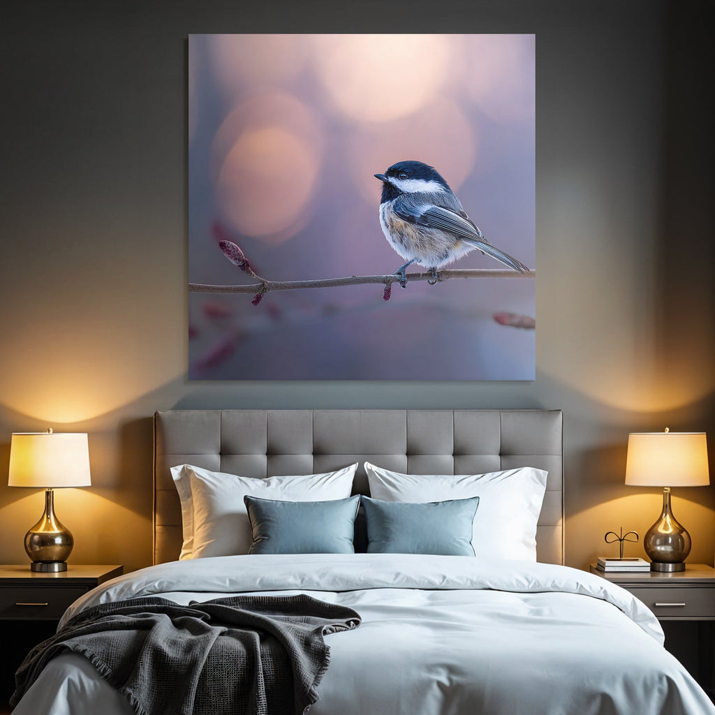 Kleiner Vogel Auf Einem Zweig Mit Unscharfem Hintergrund
