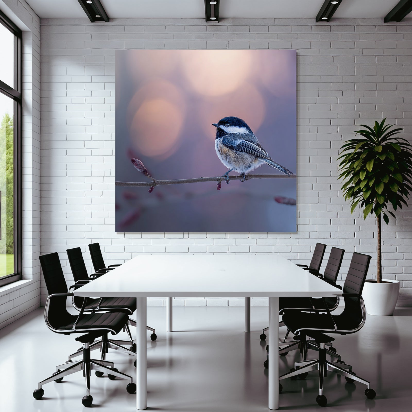 Kleiner Vogel Auf Einem Zweig Mit Unscharfem Hintergrund