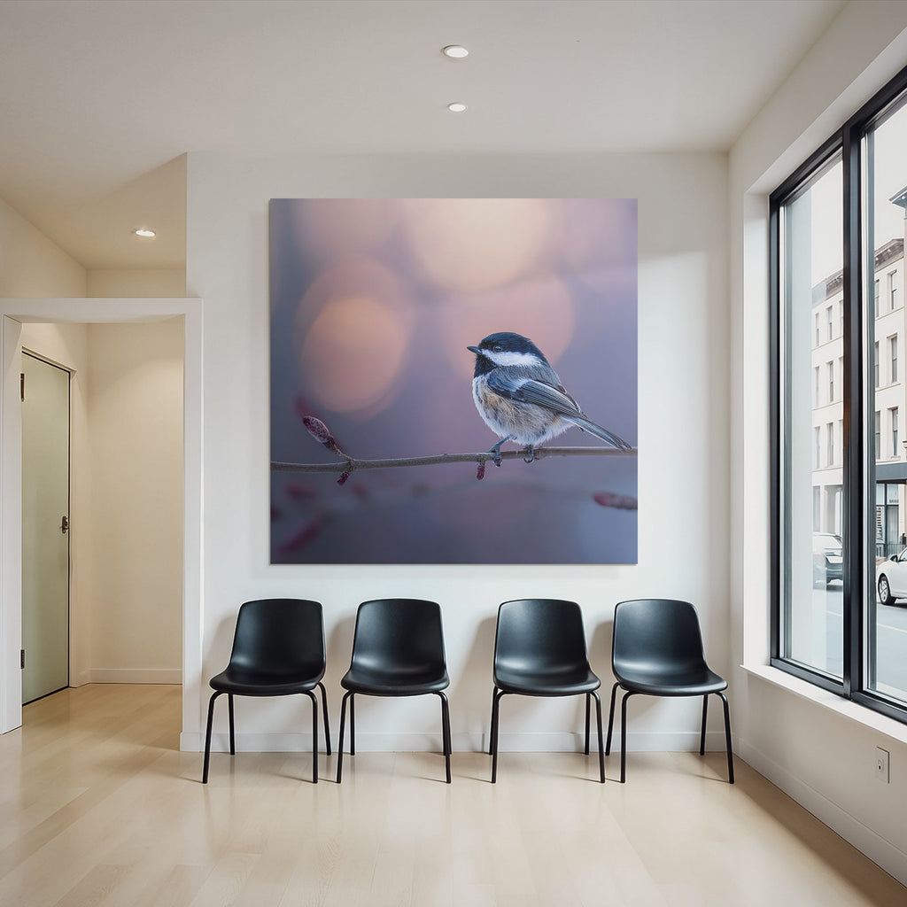 Kleiner Vogel Auf Einem Zweig Mit Unscharfem Hintergrund