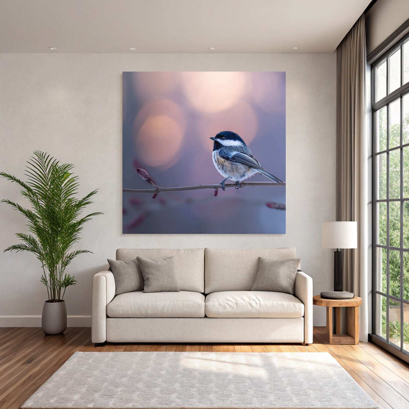 Kleiner Vogel Auf Einem Zweig Mit Unscharfem Hintergrund