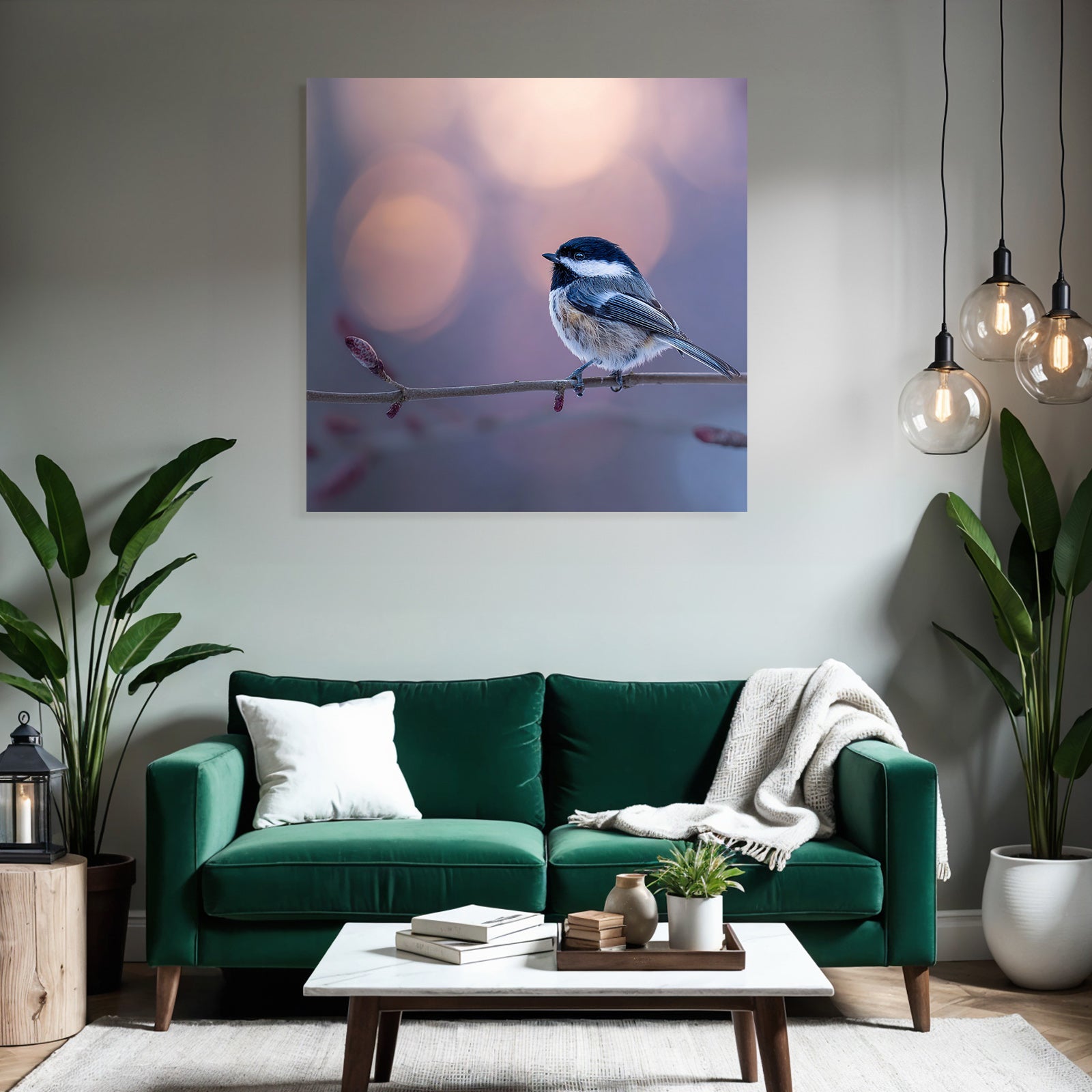 Kleiner Vogel Auf Einem Zweig Mit Unscharfem Hintergrund