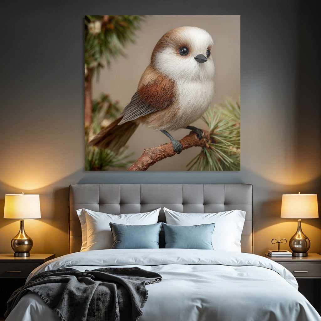Kleiner Vogel Auf Einem Zweig Umgeben Von Grünery