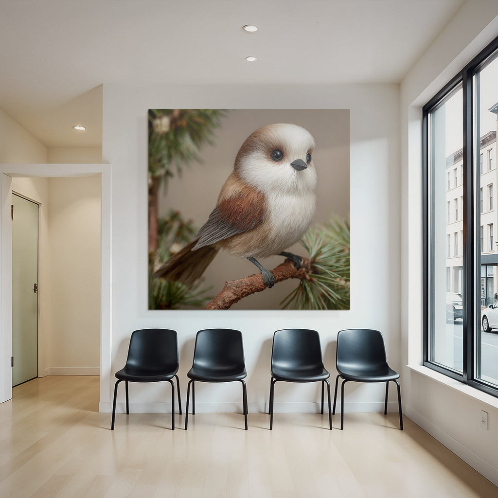 Kleiner Vogel Auf Einem Zweig Umgeben Von Grünery