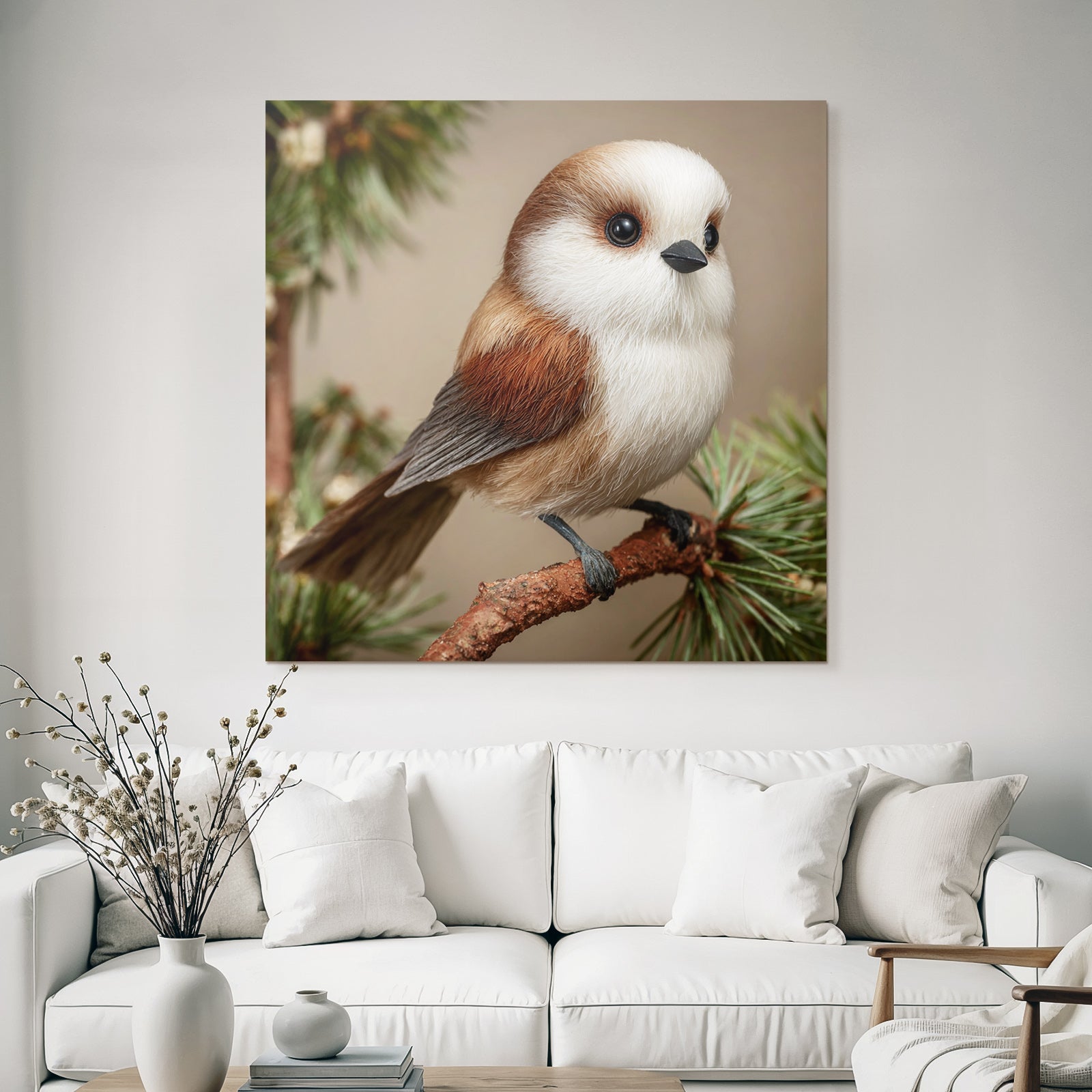 Kleiner Vogel Auf Einem Zweig Umgeben Von Grünery