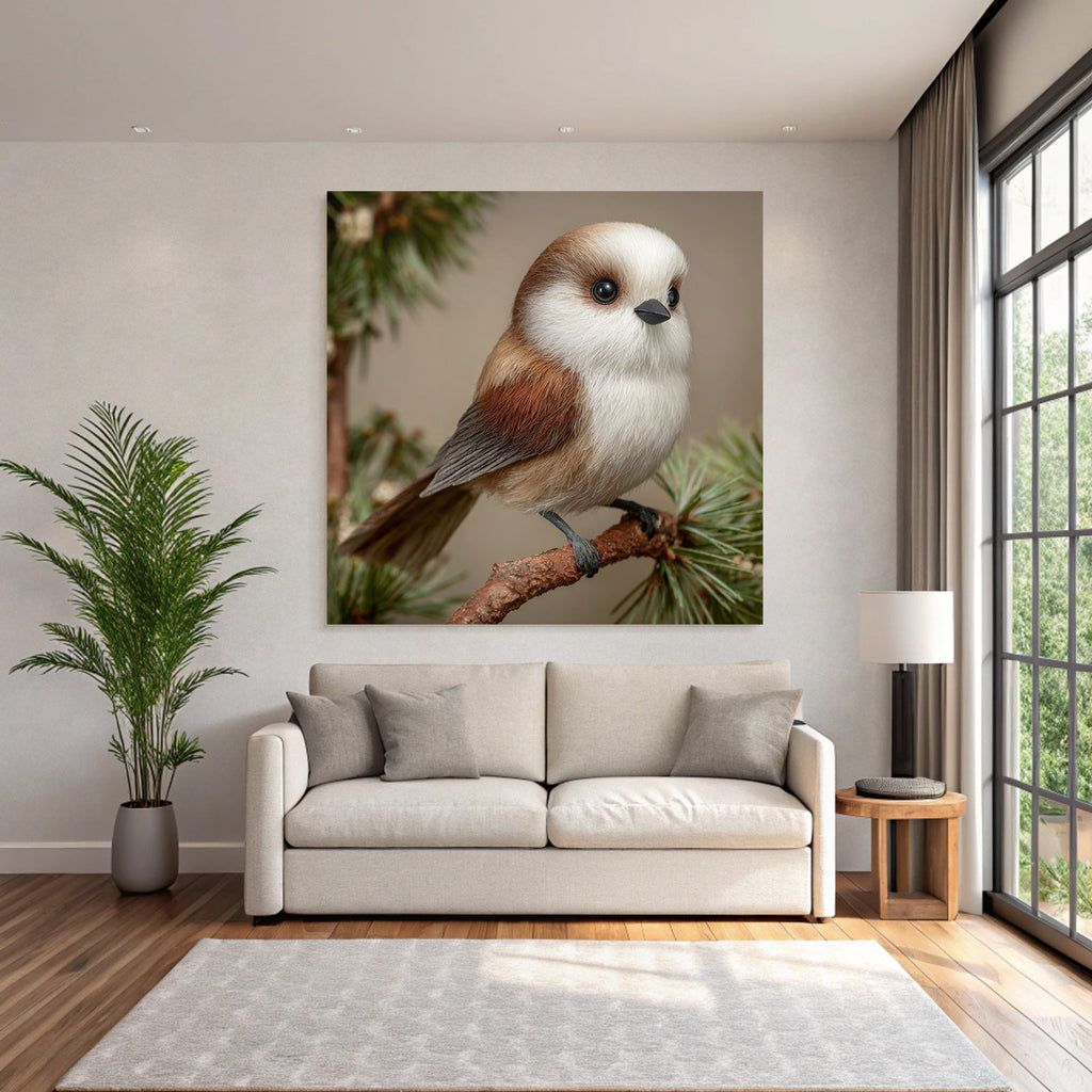 Kleiner Vogel Auf Einem Zweig Umgeben Von Grünery