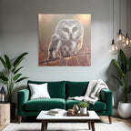 Owl Perched On Branch Natural Setting With Warm Tones