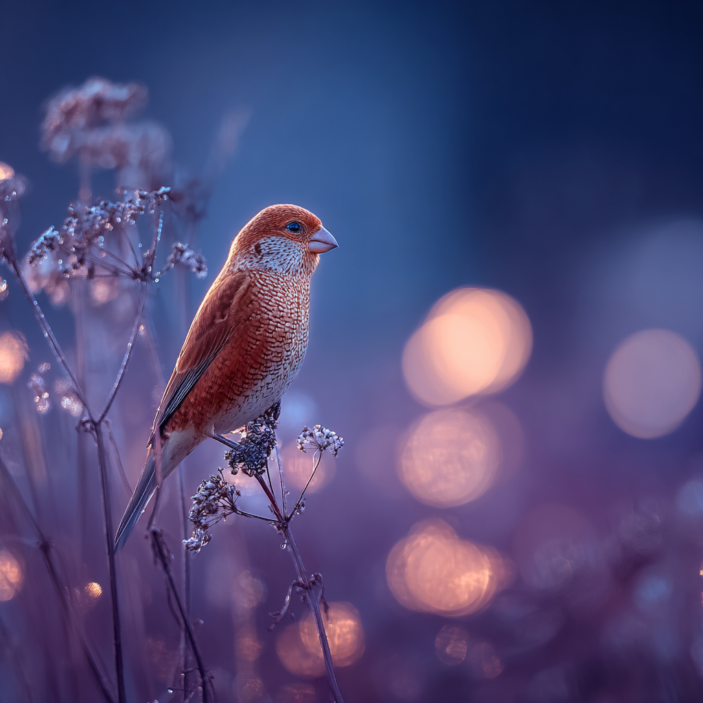 Vogel Auf Zweig Mit Warmem Bokeh Hintergrund Rotbraun Gemustert | Voegel | Tiere