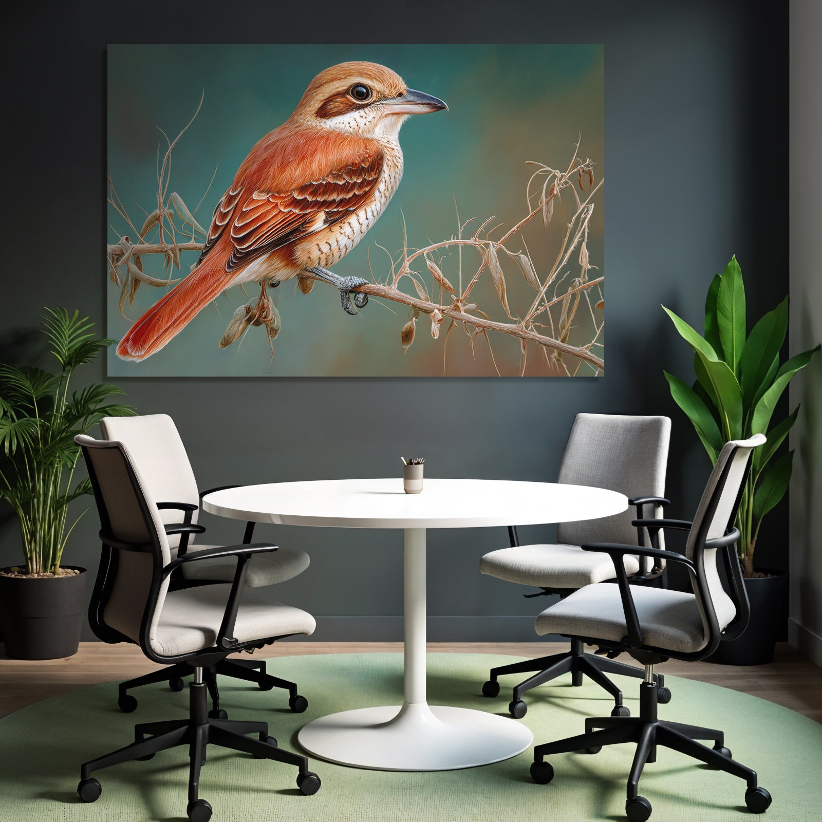 Bunter Vogel Auf Einem Zweig Digitale Malerei Lebendige Farben