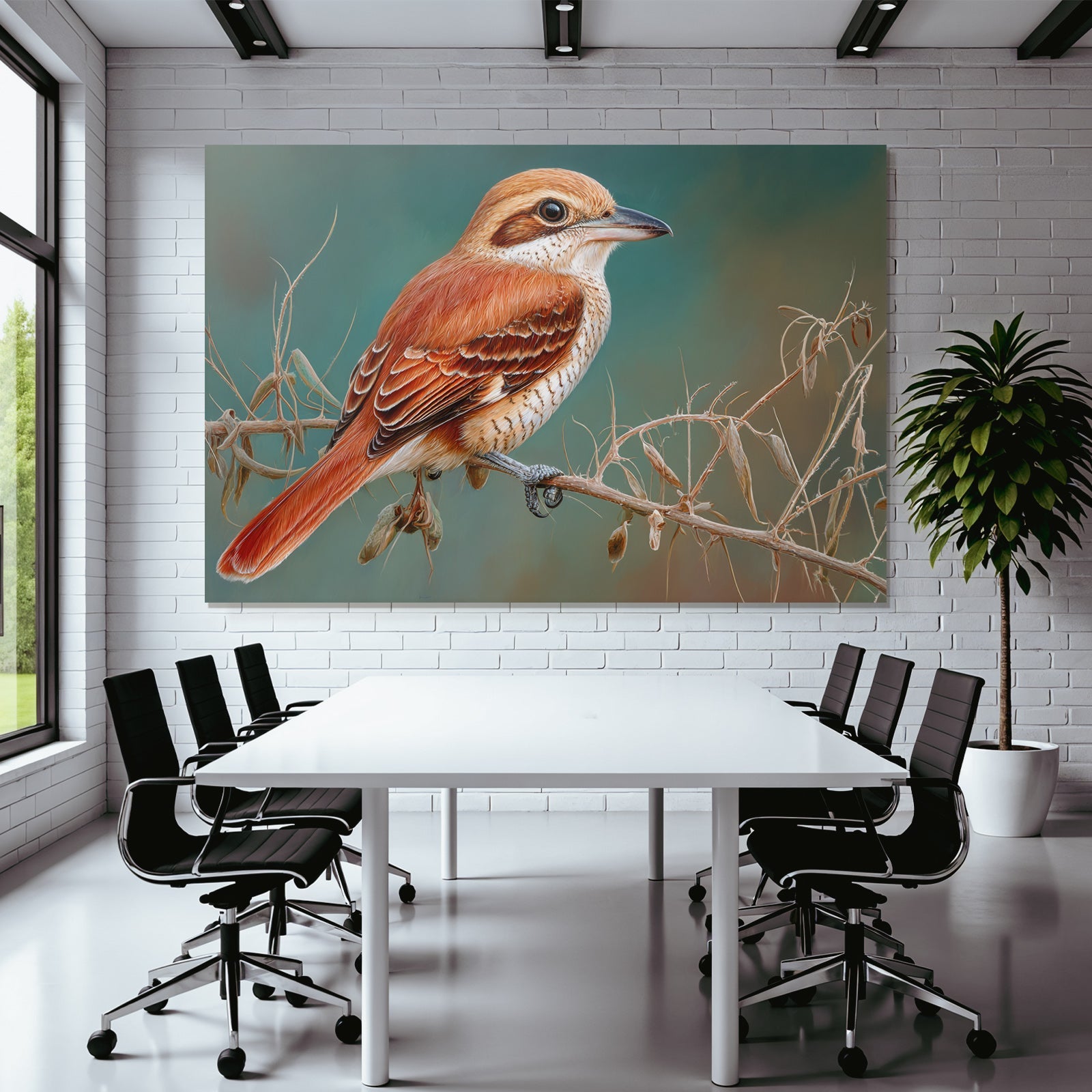 Bunter Vogel Auf Einem Zweig Digitale Malerei Lebendige Farben