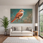 Bunter Vogel Auf Einem Zweig Digitale Malerei Lebendige Farben