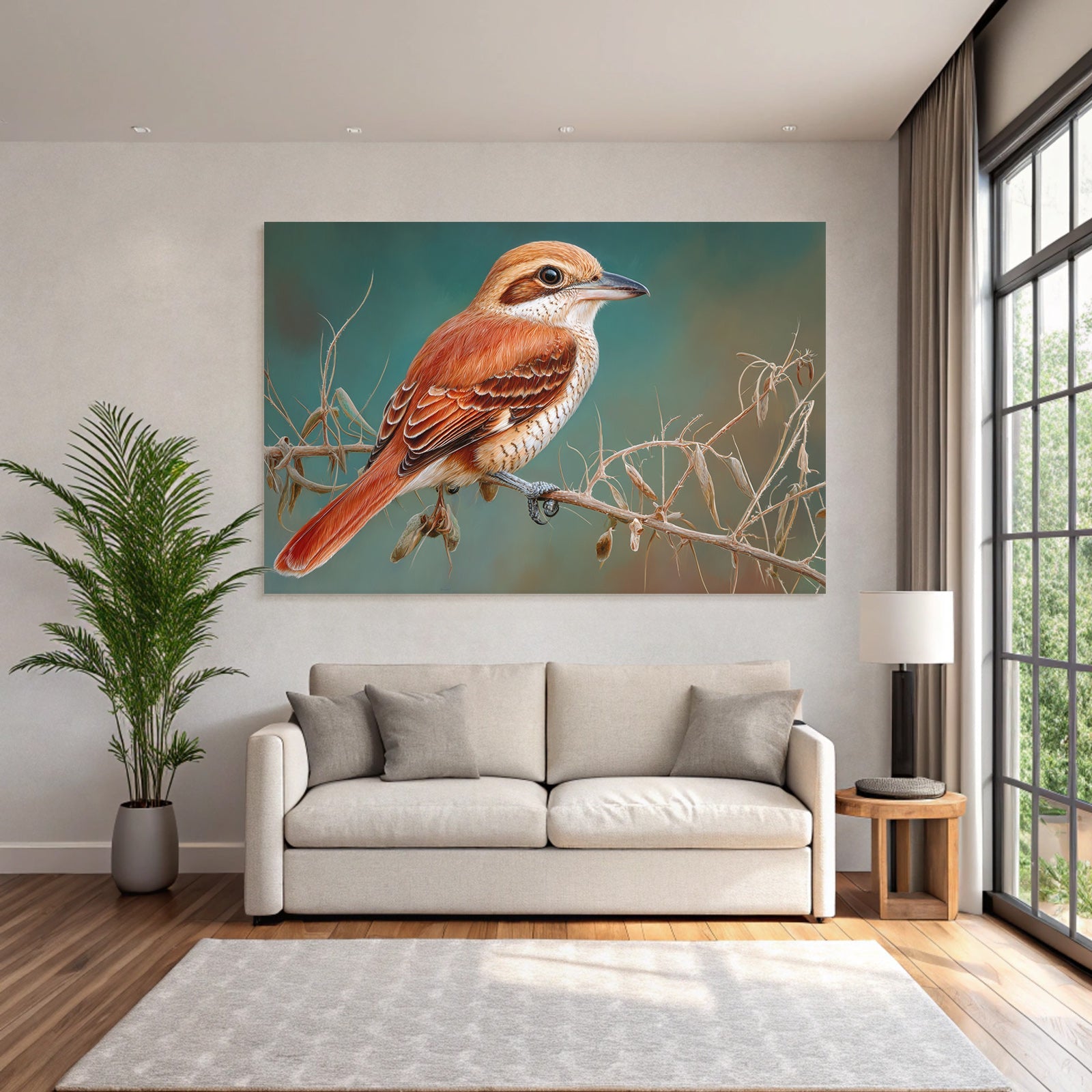 Bunter Vogel Auf Einem Zweig Digitale Malerei Lebendige Farben