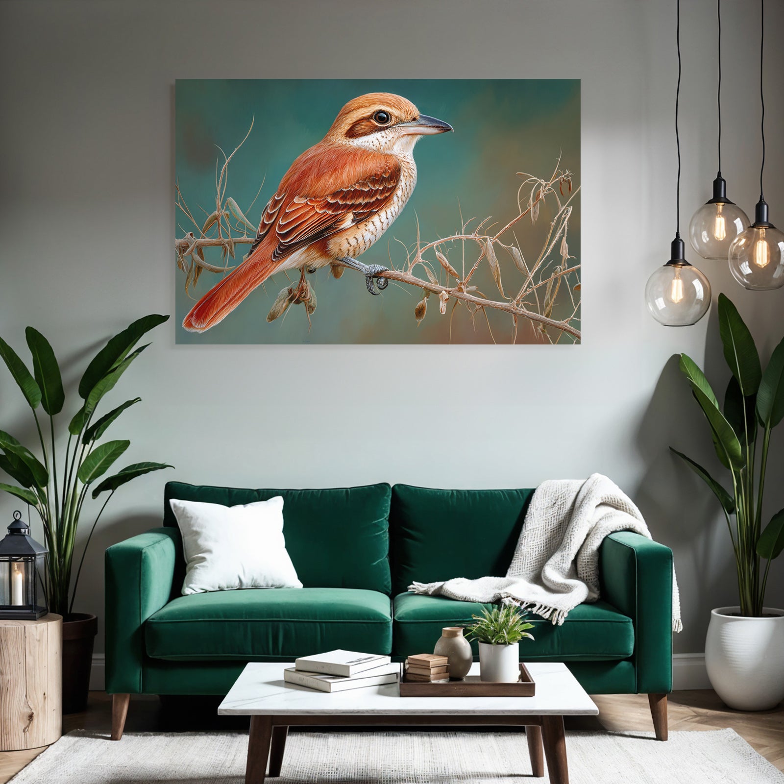 Bunter Vogel Auf Einem Zweig Digitale Malerei Lebendige Farben