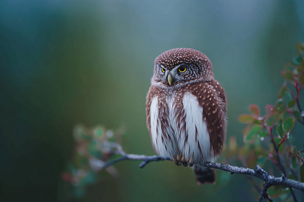 Kleine Eule Auf Einem Zweig | Voegel | Tiere