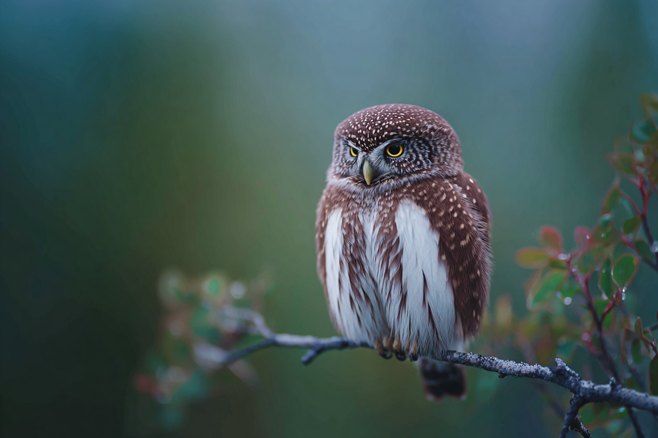 Kleine Eule Auf Einem Zweig | Voegel | Tiere