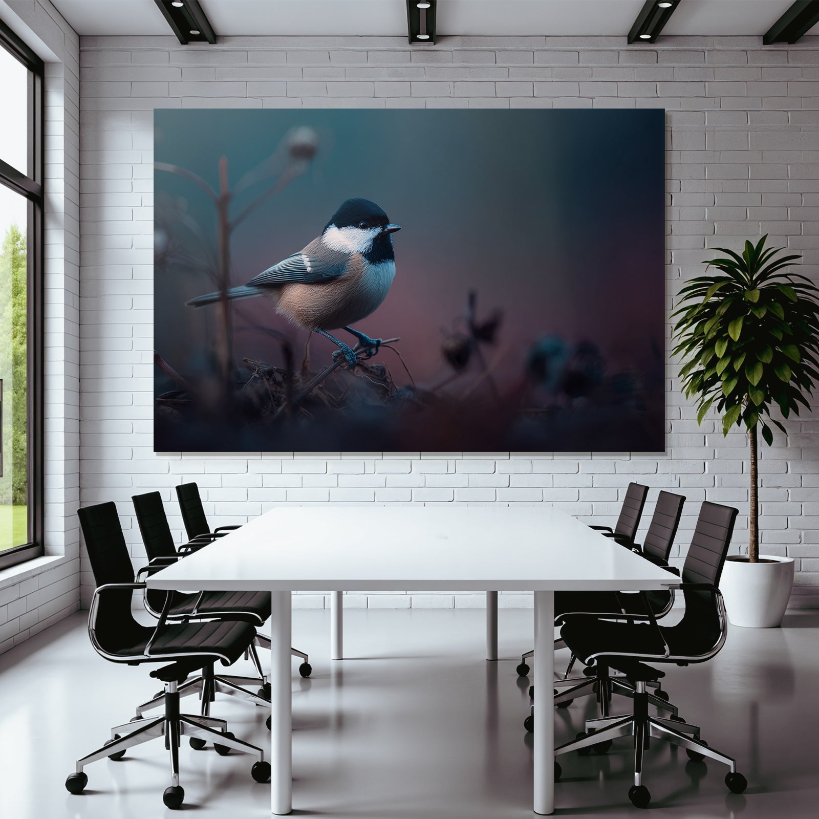 Vogel Auf Einem Ast Mit Weichfokus Hintergrund
