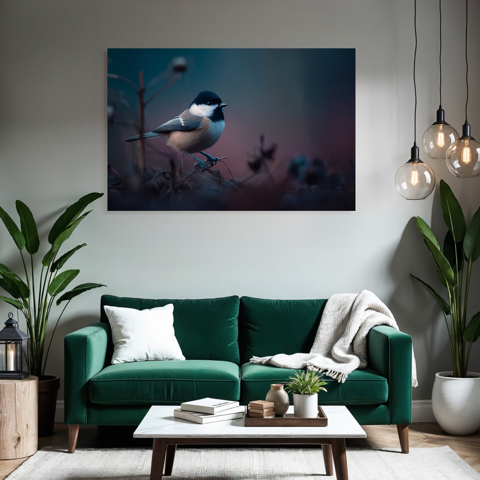 Vogel Auf Einem Ast Mit Weichfokus Hintergrund