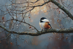 Vogel Auf Einem Branch In Natur Setting Mit Wassertropfen | Voegel | Tiere
