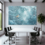 Vogel Auf Schneebedecktem Zweig Winterlandschaft Schnee