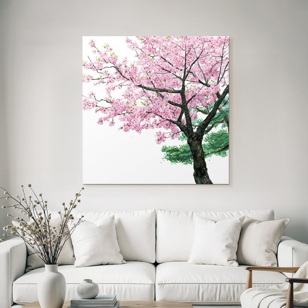 Kirschblütenbaum Aquarell Frühling
