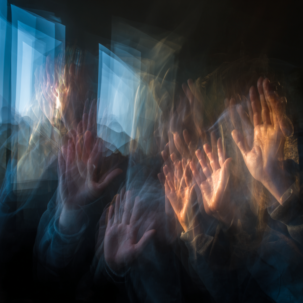 Überlappende Hände In Bewegung Kunstvolle Repräsentation | Haende und Gestik | Menschen und Emotionen